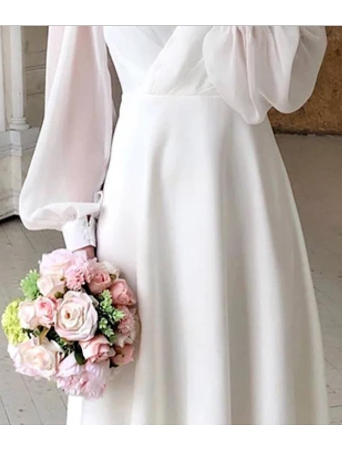 Elegant Midi Wedding Dress for Women