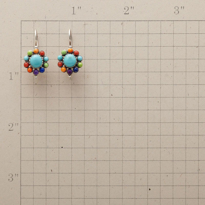 Iris | Vintage Turquoise Hoop Earrings