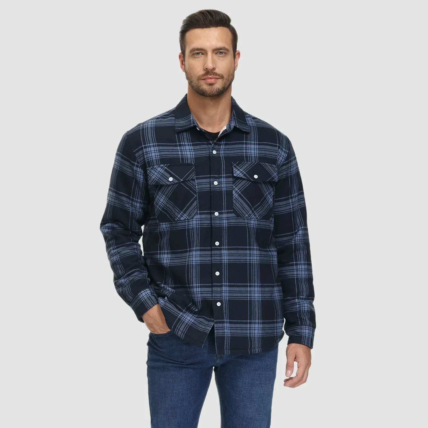 Matteo | Checked Hybrid Jacket with Pockets