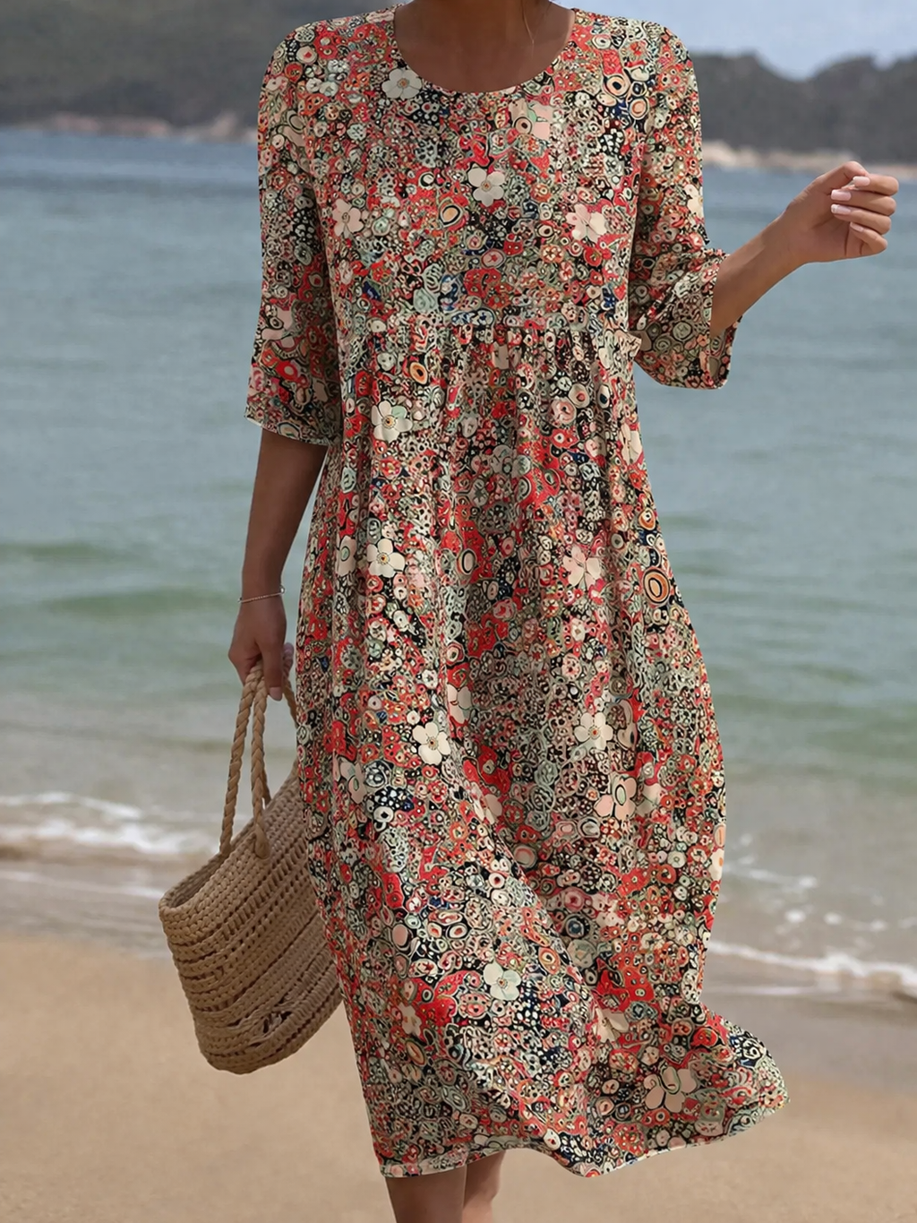 Queenie | Women's Elegant Floral Pattern Maxi Dress