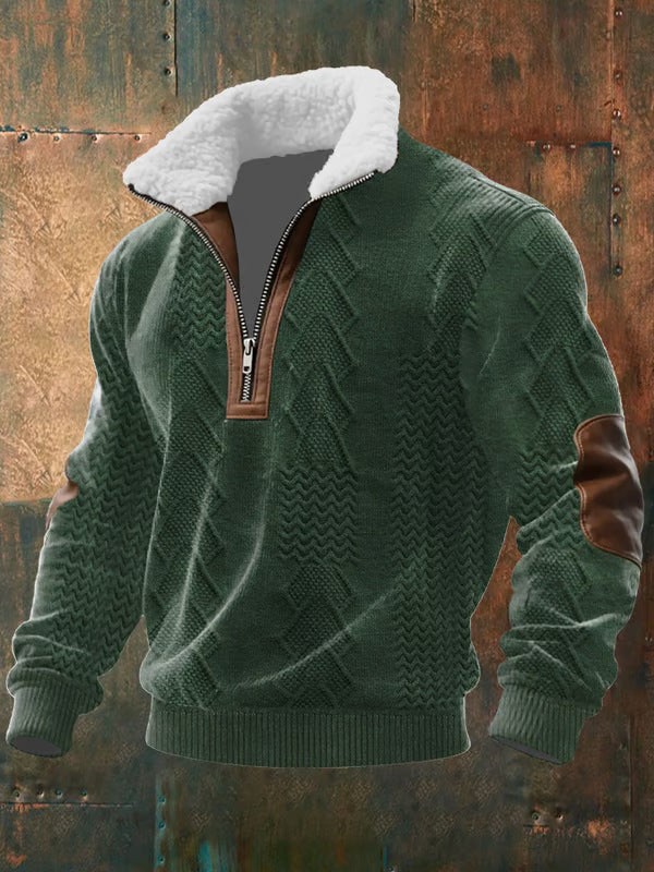 Henrik | Men's Quality Zip Up with Shearling Lined Collar