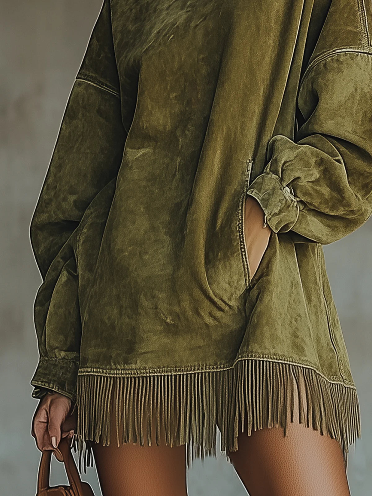 Mara | Women's Relaxed Cozy Fringe Mini Dress