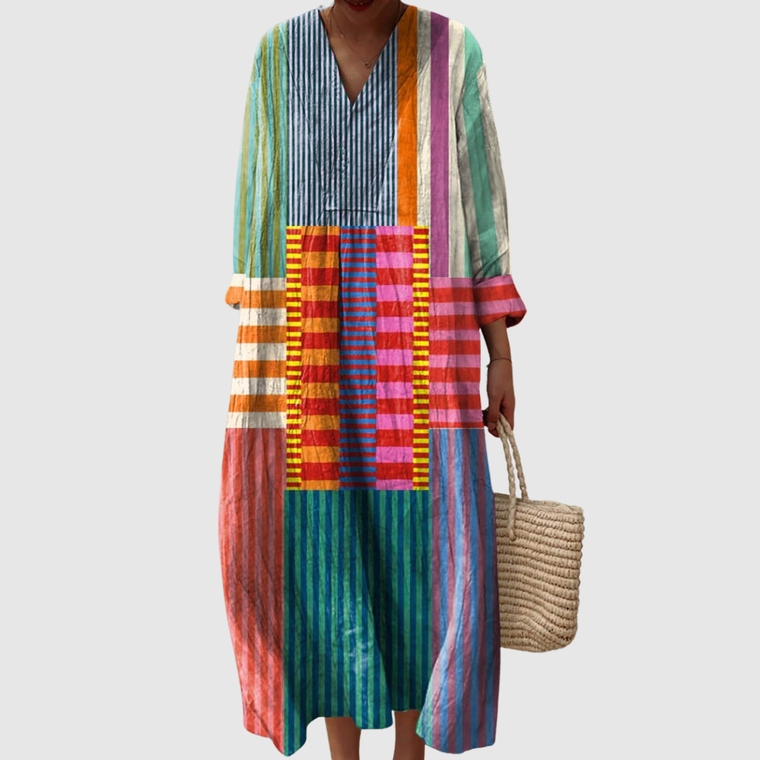 Mia | Women's Relaxed Walk Midi Dress with V-Neck