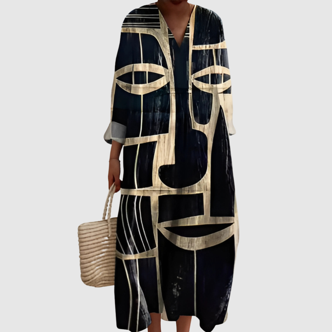 Luna | Women's Relaxed Prism Print Midi Dress