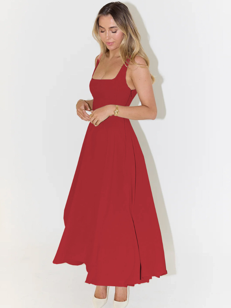 Scarlett | Women's Classic Midi Dress with Square Neck