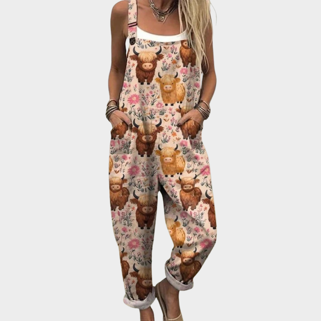 Women's Comfortable Printed Dungarees