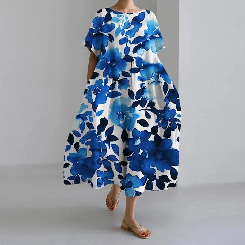 Floria | Women's Relaxed Vibrant Floral Maxi Dress