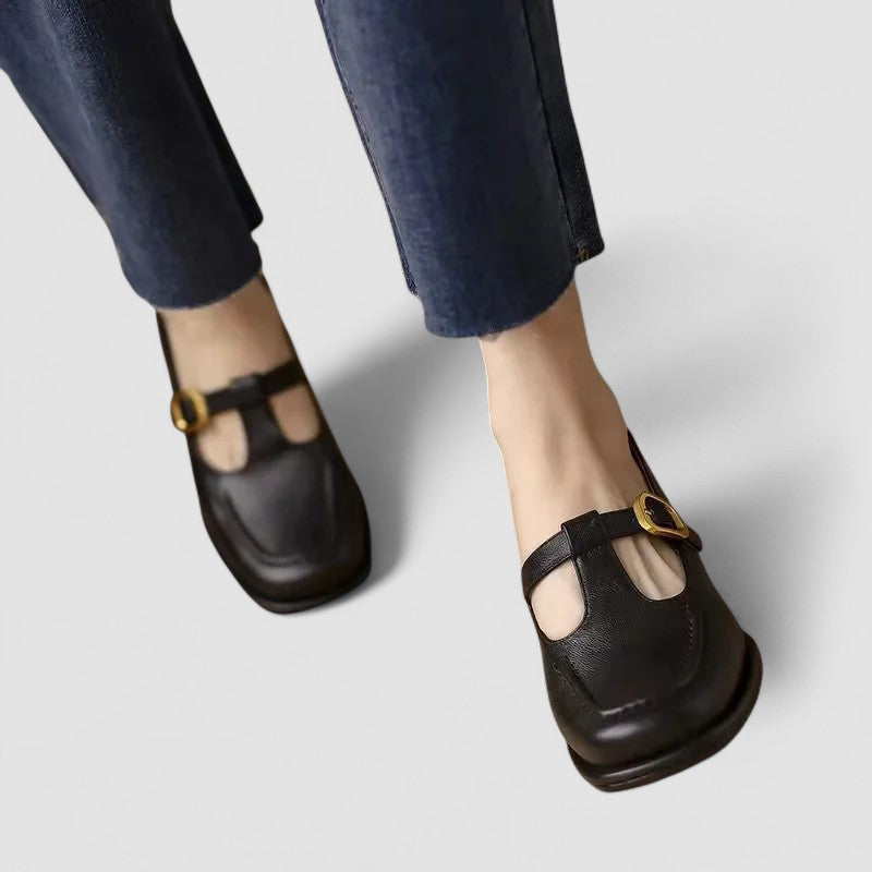 Kyrahnae | Women's Cushioned Buckle Orthopedic T-Strap Mary Jane Shoes