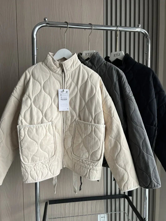 Zara | Women's Vintage Quilted Jacket with Pockets