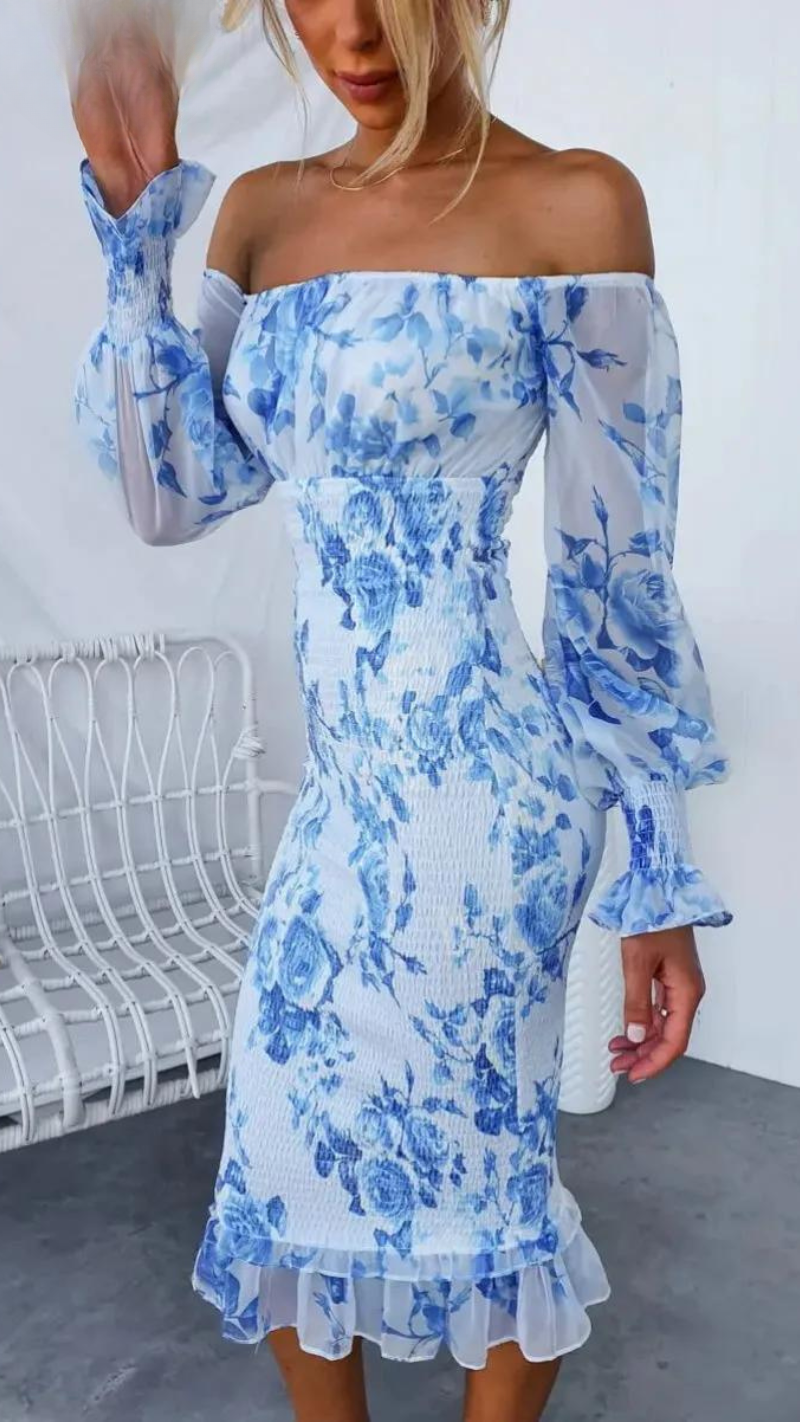 Kendall | Women's Luxe Midi Dress (Almost Sold Out) with Ruffle Detail