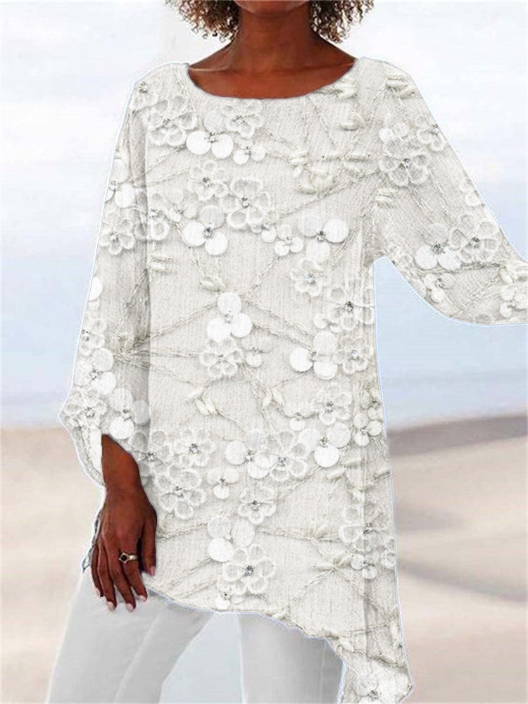 Ivendra | Women's Crystal Bloom Print Top