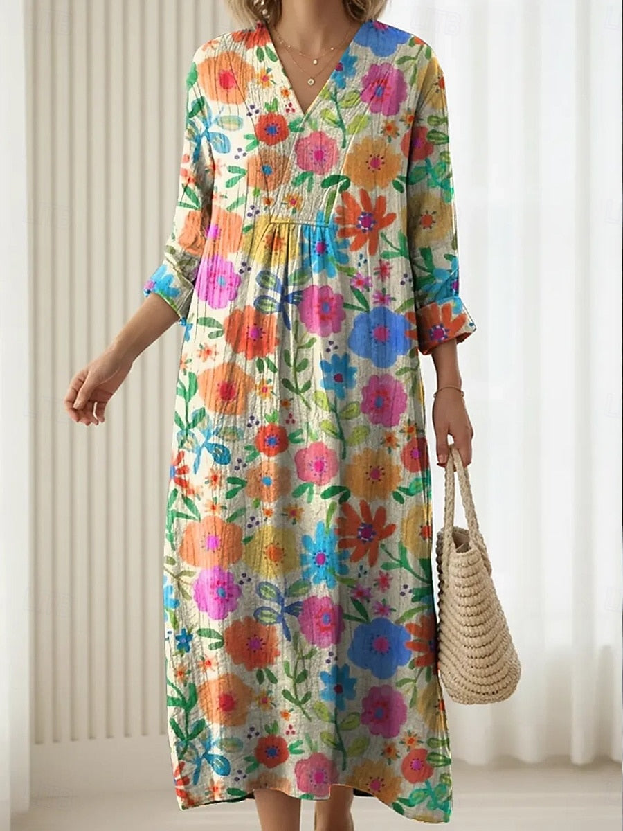 Emma | Women's Everyday Comfort Midi Dress with Pockets