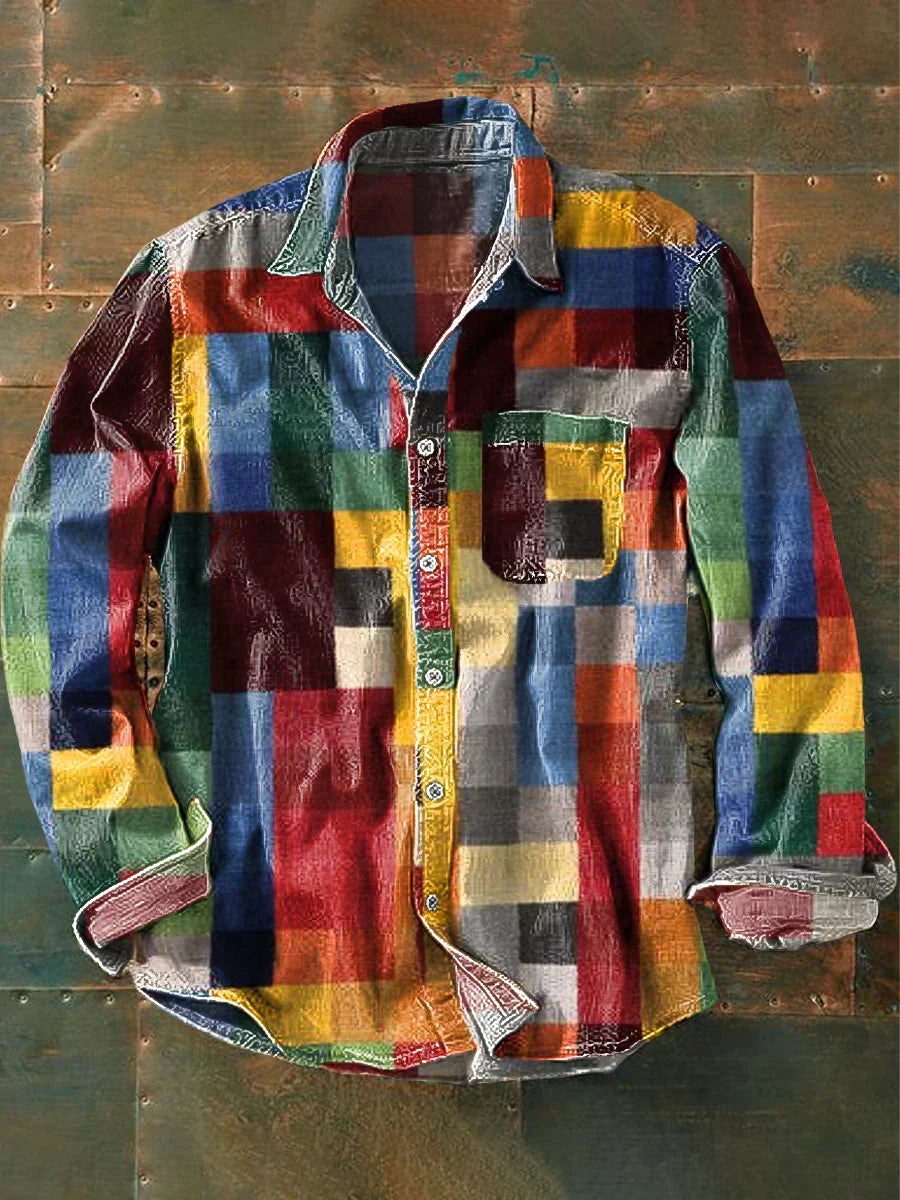 Mika | Unisex Shirt in Vintage Check Pattern with Pockets