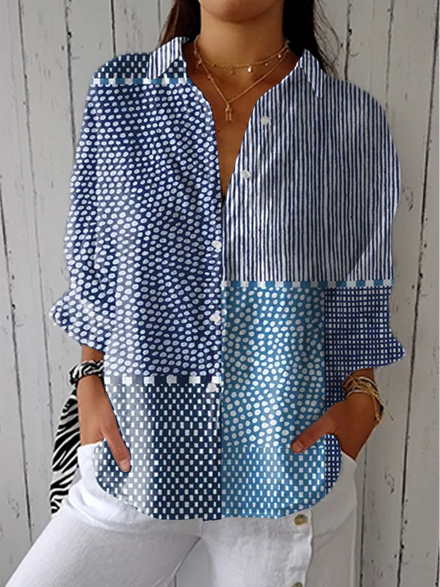 Fiora | Women's Ocean Patchwork Blouse