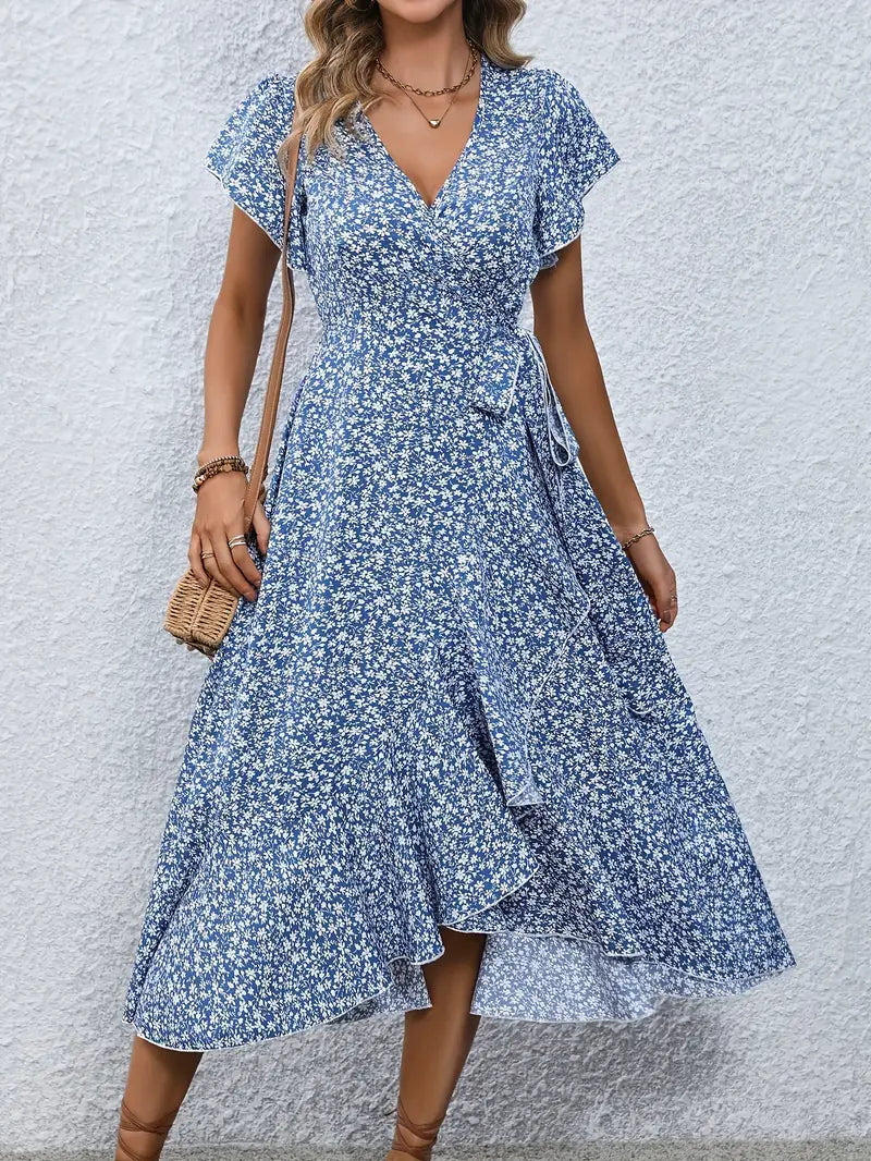 Marilou | Women's Spring Midi Dress with Ruffle Detail