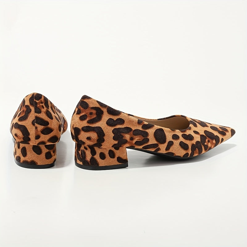 Dina | Women's Cushioned Slip-On Leopard Print Pointed-Toe Heels