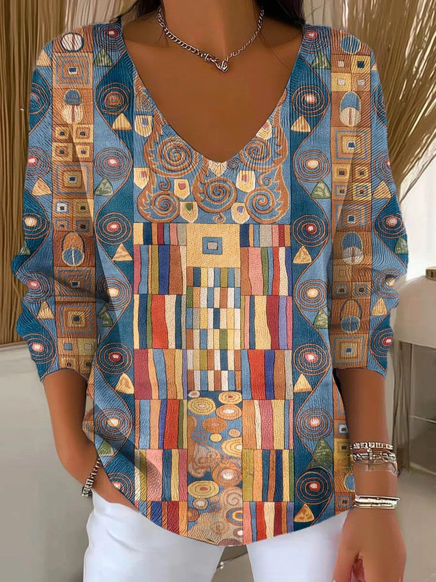 Beatrice | Women's Pullover made of fabric with V-neck