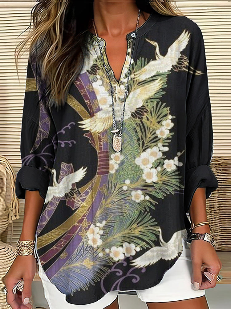 Orielle | Women's Floral Elegant Flight Print Blouse