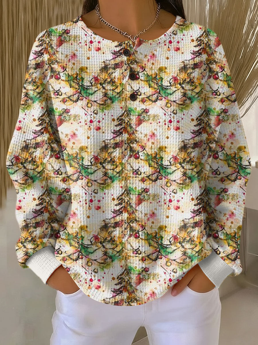 Mille | Women's Cozy Jumper with Christmas Tree Pattern