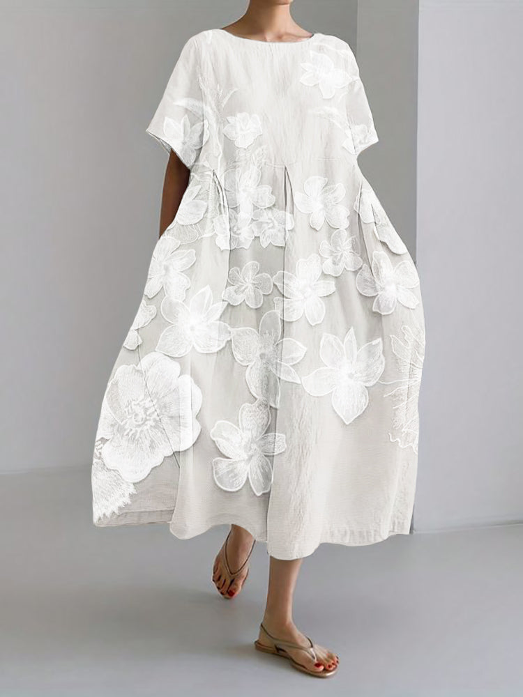 Cirelle | Women's Relaxed Elegant Floral Print Midi Dress