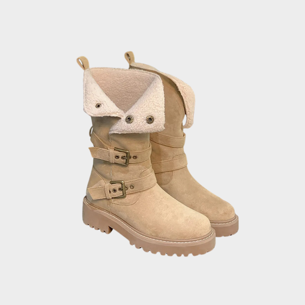 Harlow | Women's Orthopedic Buckle Winter Fur High Boots