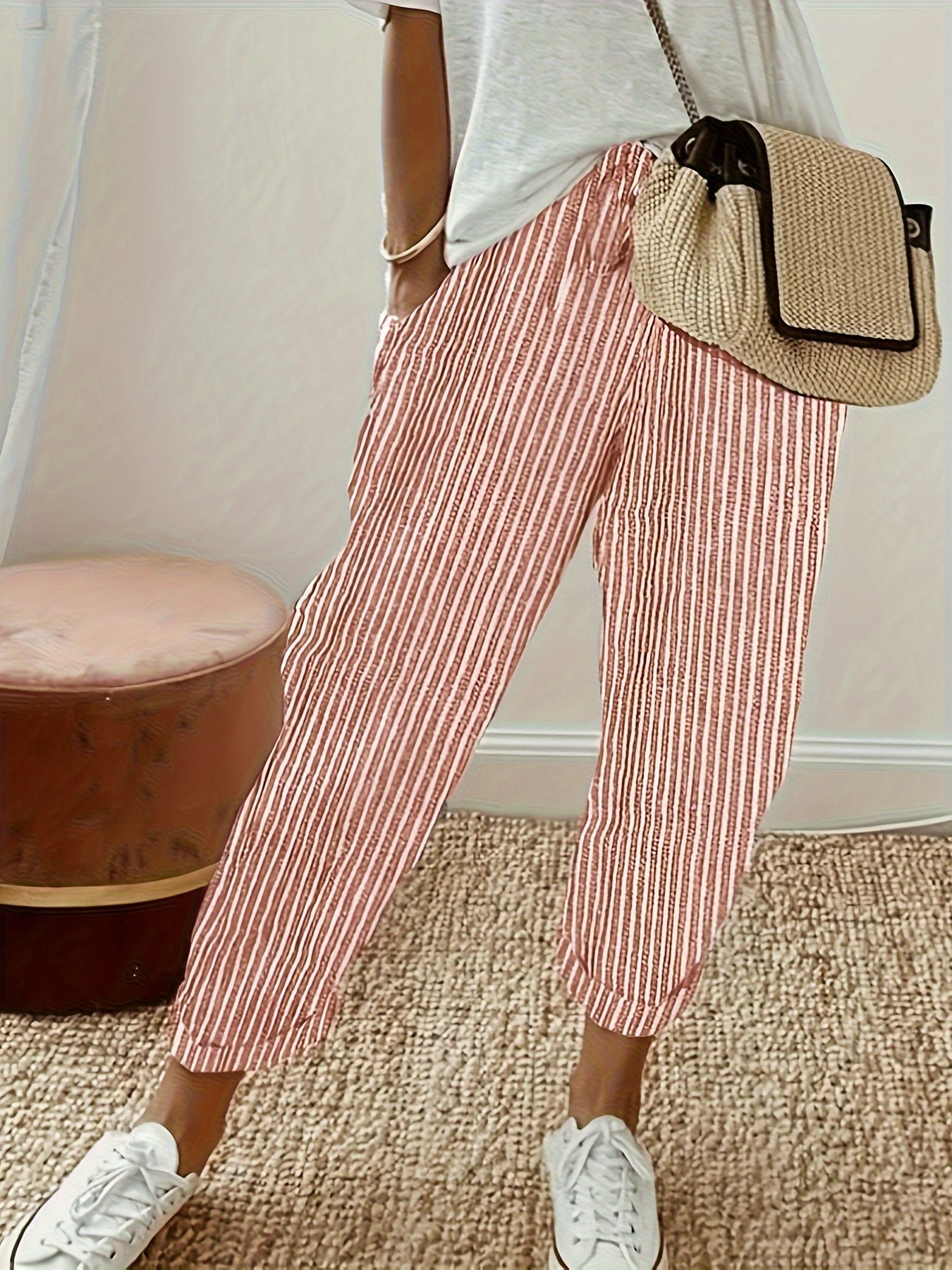 Elena | Women's Striped Wide-Leg Trousers