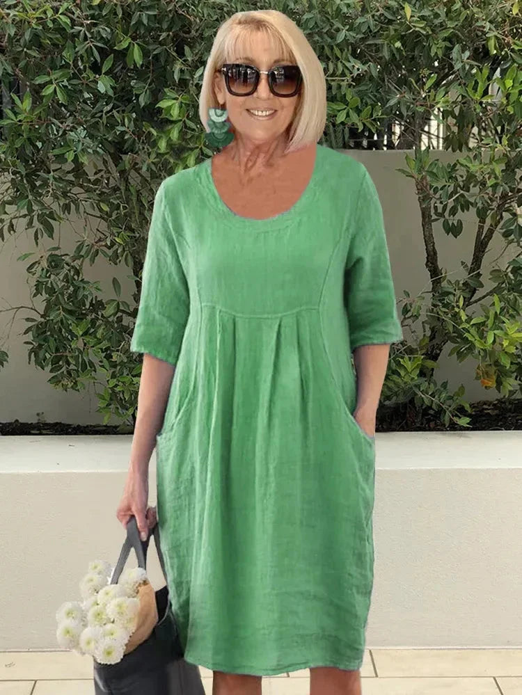 Lisa | Women's Summer Midi Dress With Pockets