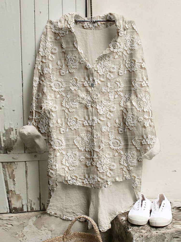Callena | Women's Floral Relaxed Effortless Printed Top