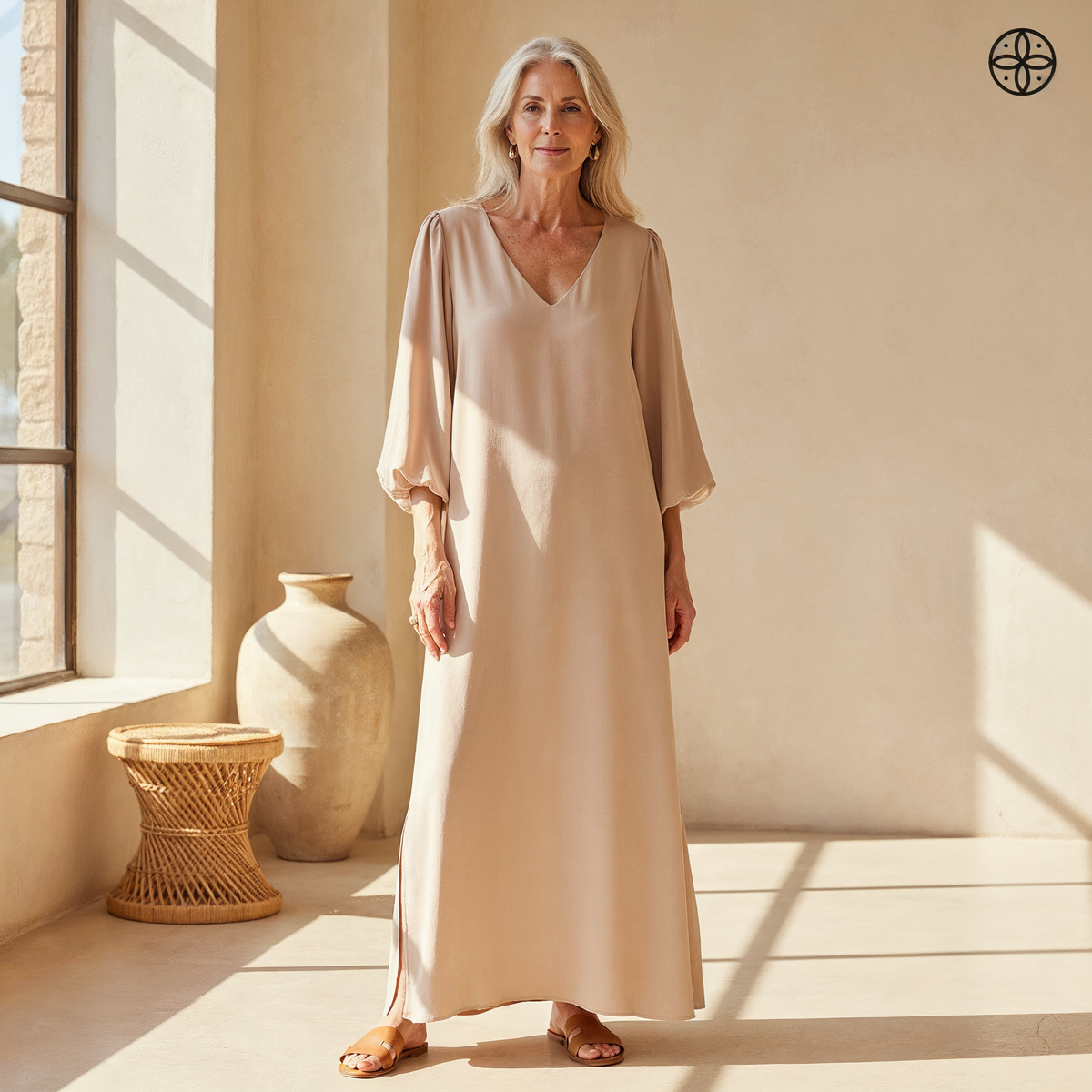 Delilah | Women's Relaxed Maxi Dress with V-Neck