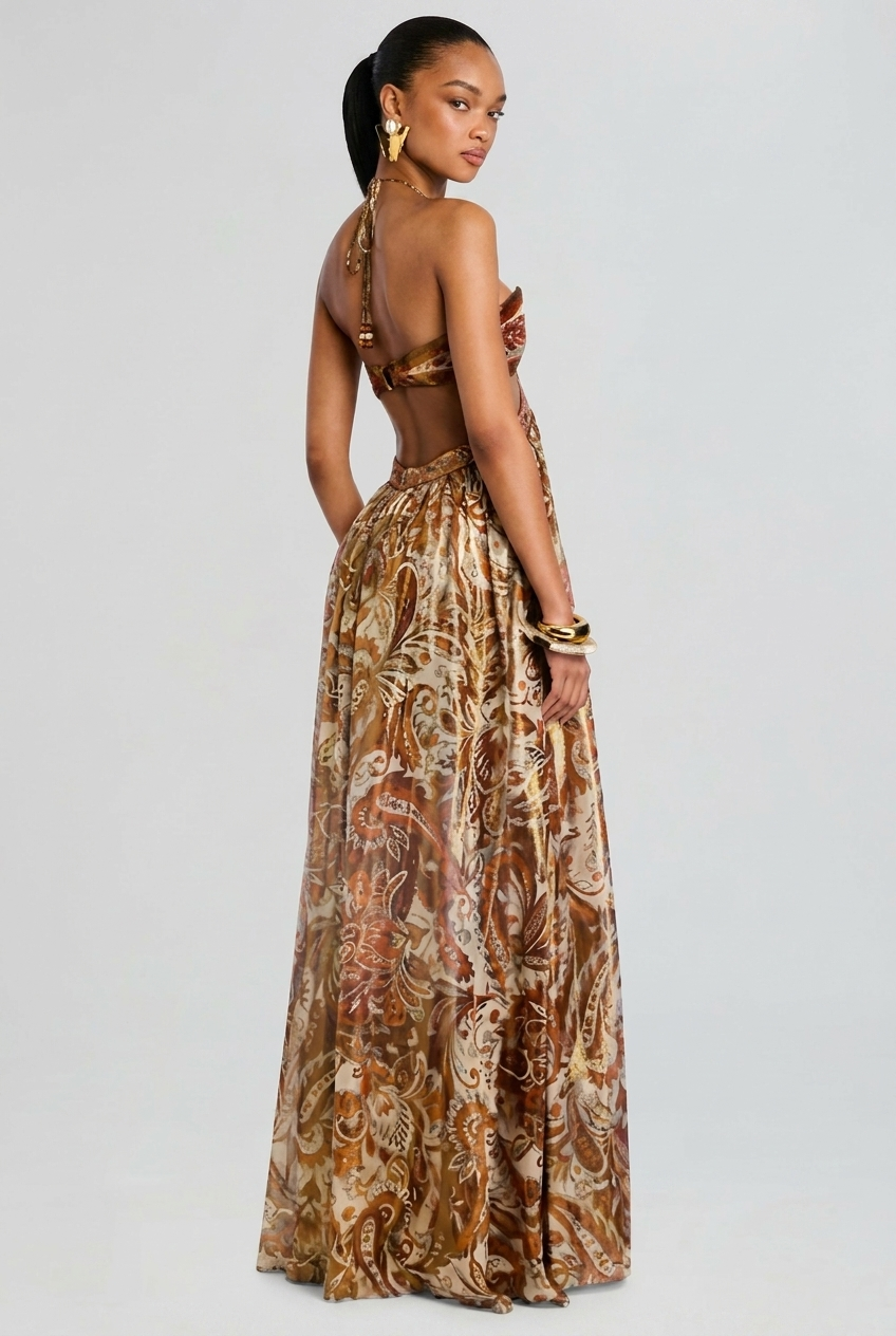 Women's Elegant Floral Maxi Dress for Your Vacation