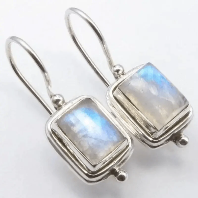 Lustre | Square Moonstone Earrings