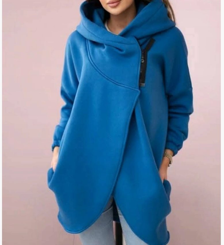 Emma | Women's Longline Comfortable Zip-Up Hoodie with Pockets