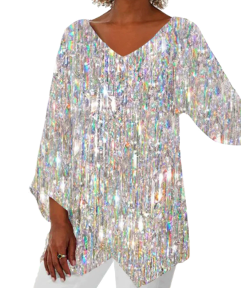 Kornelia | Women's Elegant Sequined Print Long-Sleeved Kimono