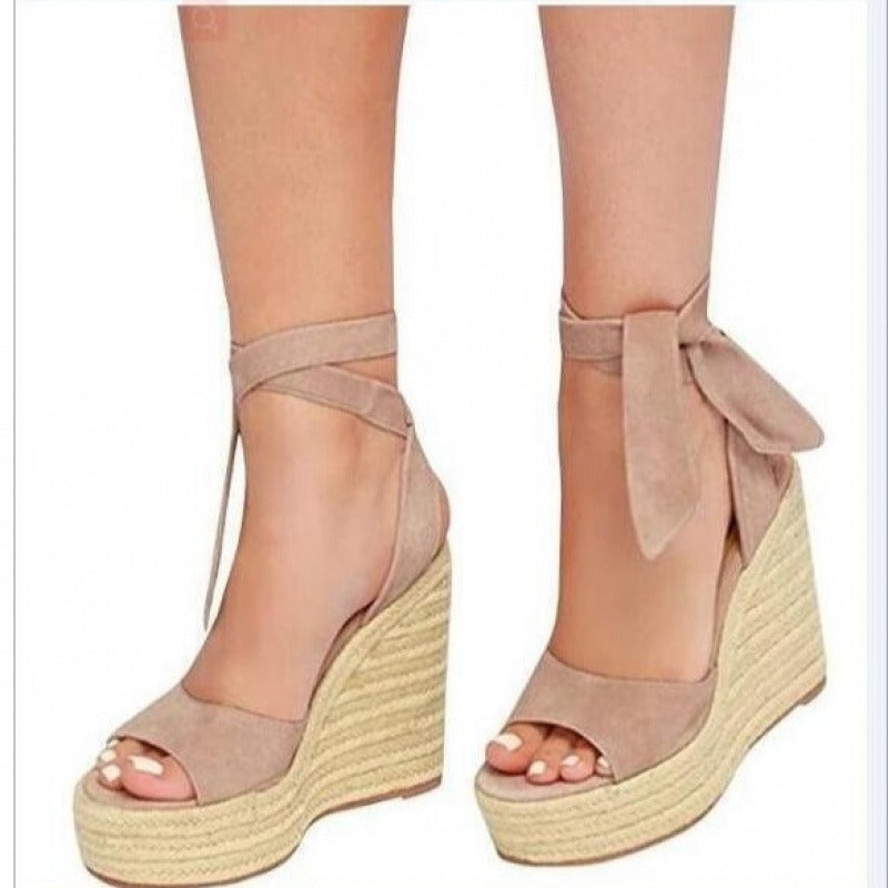 Serena | Women's Cushioned Open-Toe Elegant Espadrille Wedges