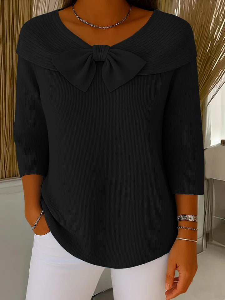 Serena | Women's Longline Jumper with Bow