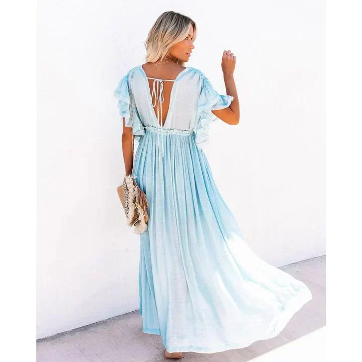 Women's Luna Maxi Light Blue Ibiza Dress