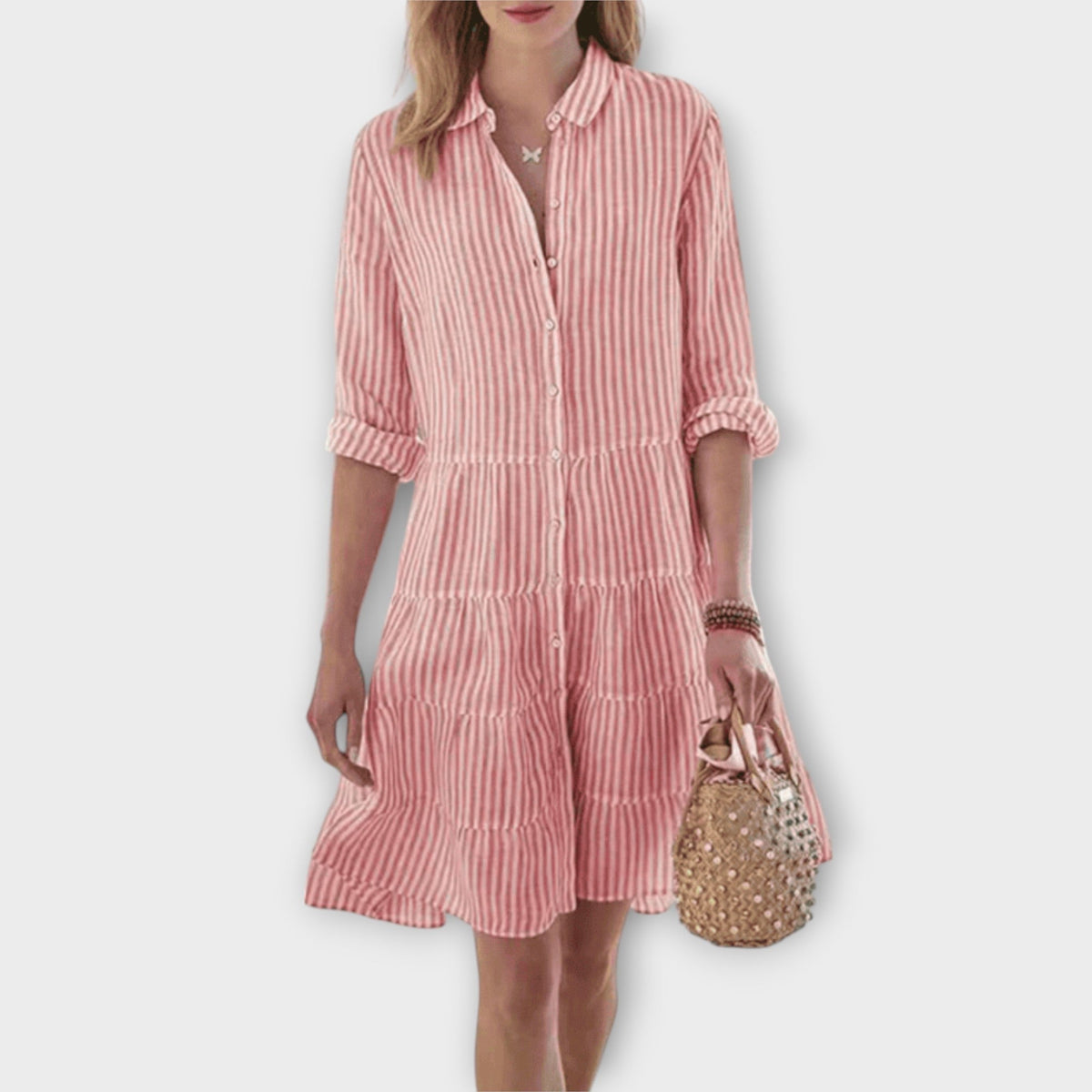 Nadie | Women's Relaxed Striped Breezy Midi Dress