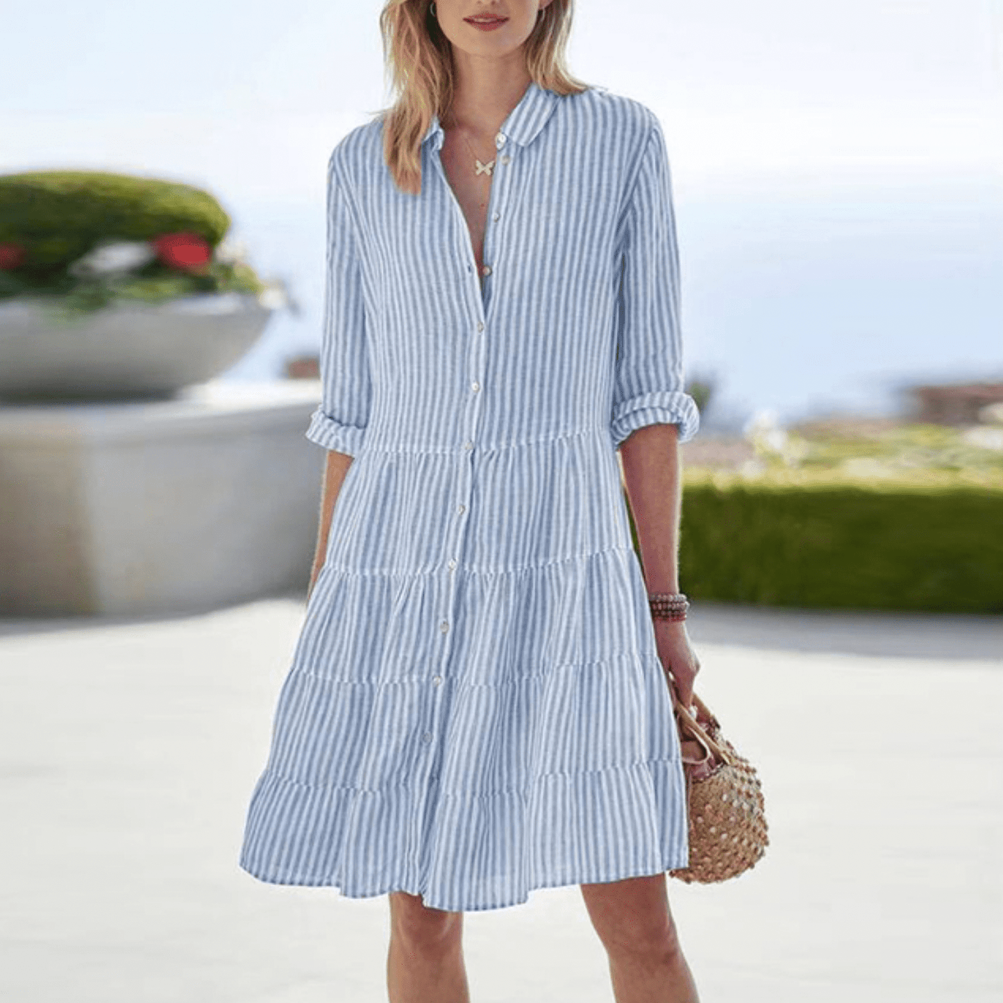 Lolita | Women's Light and Airy Striped Mini Dress
