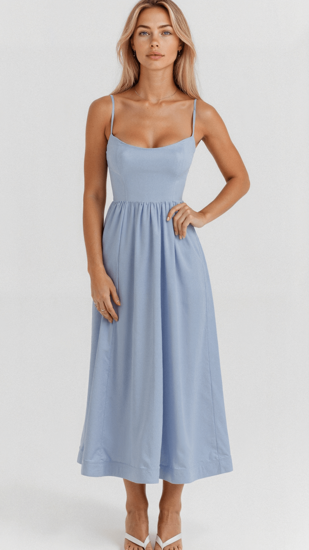 Rose | Chic Sleeveless Midi Dress for Women