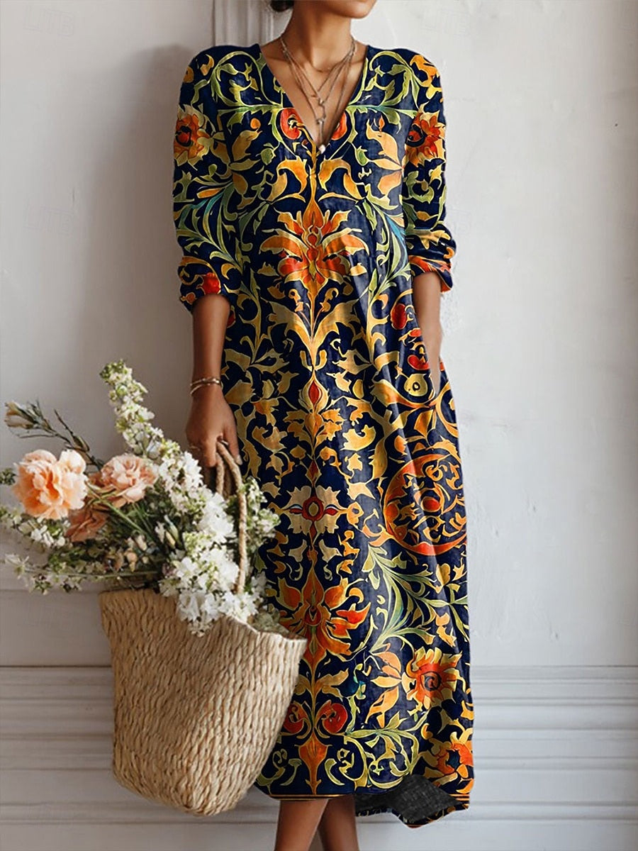 Yana | Women's Everyday Comfort Midi Dress with Pockets