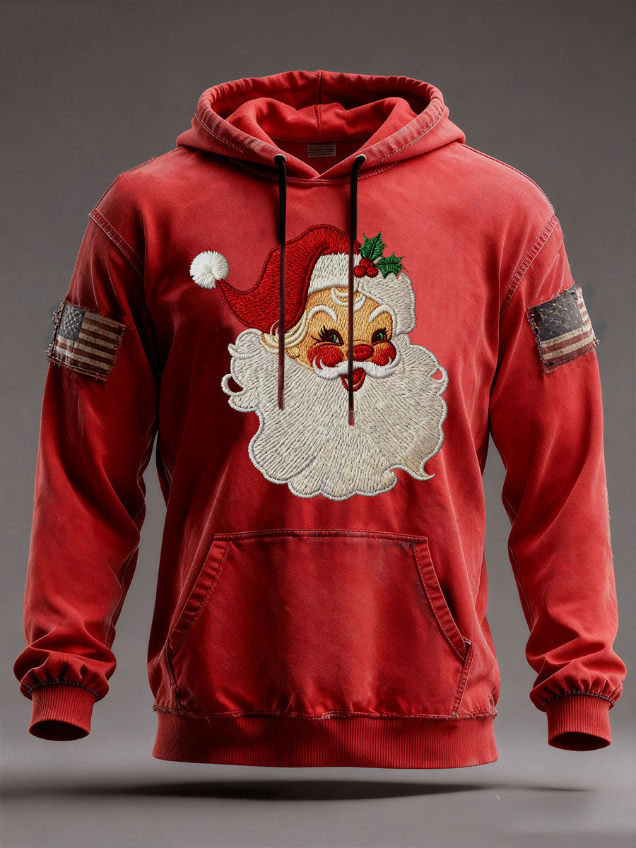 Men's Relaxed Santa Oversized Drop-Shoulder Hoodie With Pockets