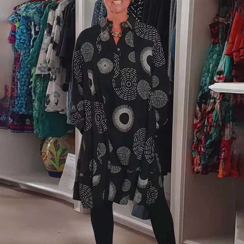 Marlene | Women's Casual Geometric Print Midi Dress
