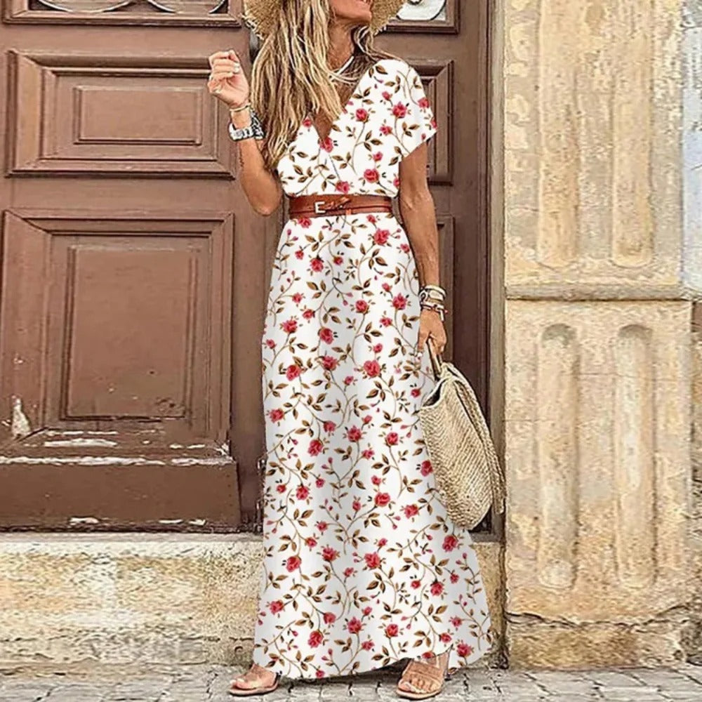 Frouke | Women's Maxi Ibiza Dress, Including Belt