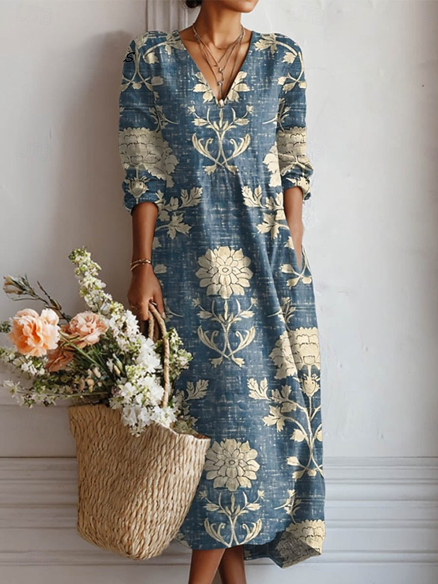 Karin | Women's Everyday Comfort Midi Dress with Pockets