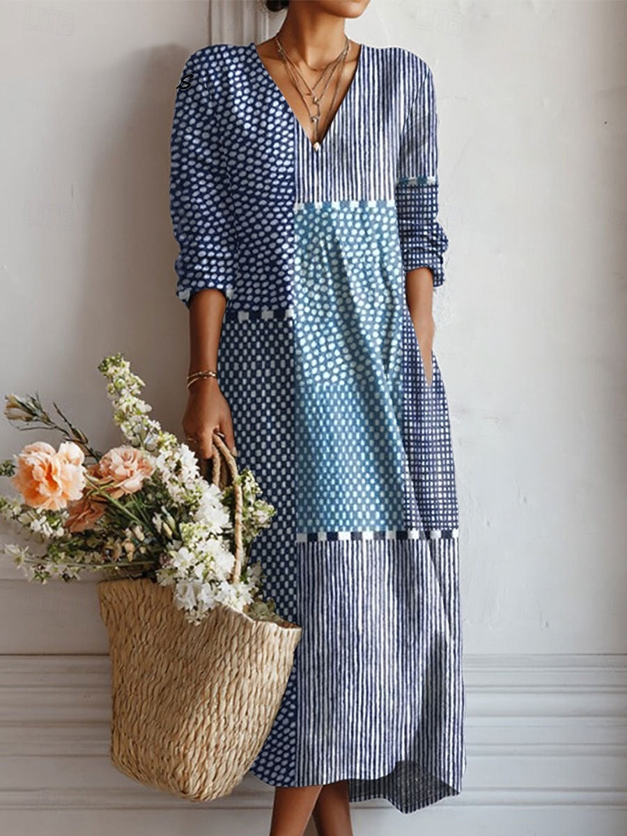 Esra | Women's Everyday Comfort Midi Dress with Pockets