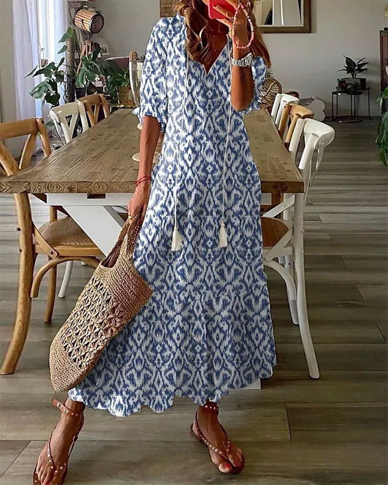 Dianna | Women's Boho Tummy Coverage Maxi Dress