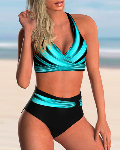 Victoria | Women's Bikini set with cross detail and print