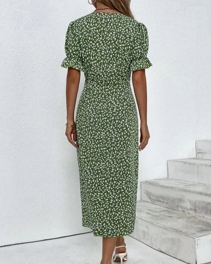 Ellaine | Women's Floral Tummy Covering Summer Midi Dress