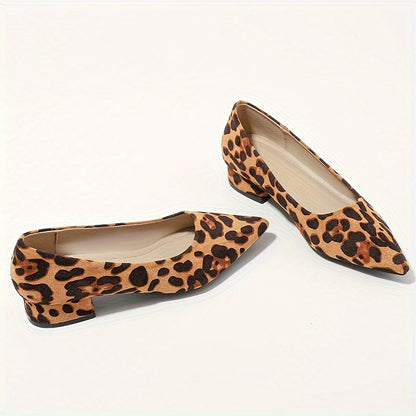 Dina | Women's Cushioned Slip-On Leopard Print Pointed-Toe Heels