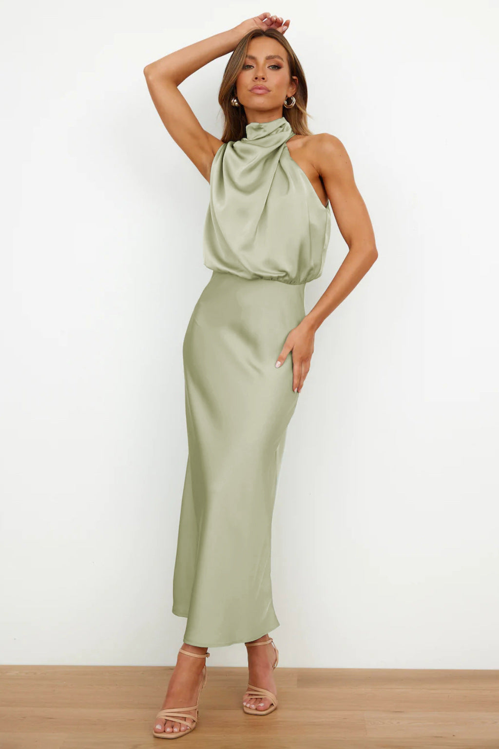 Carlina | Women's Long Maxi dress with halter neckline